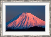 Framed Alpenglow On Mt Ngauruhoe At Dawn, Tongariro National Park, New Zealand