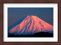 Framed Alpenglow On Mt Ngauruhoe At Dawn, Tongariro National Park, New Zealand