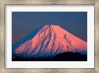 Framed Alpenglow On Mt Ngauruhoe At Dawn, Tongariro National Park, New Zealand