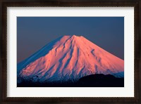 Framed Alpenglow On Mt Ngauruhoe At Dawn, Tongariro National Park, New Zealand