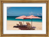 Framed Beach Umbrellas On Grace Bay Beach, Turks And Caicos Islands, Caribbean
