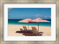 Framed Beach Umbrellas On Grace Bay Beach, Turks And Caicos Islands, Caribbean