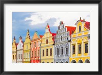 Framed Europe, Czech Republic, Telc Colorful Houses On Main Square