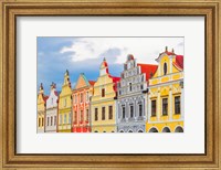 Framed Europe, Czech Republic, Telc Colorful Houses On Main Square