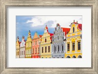 Framed Europe, Czech Republic, Telc Colorful Houses On Main Square
