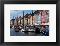 Framed Colorful Buildings, Boats And Canal, Denmark, Copenhagen