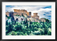 Framed Acropolis, Green Trees, Hill From Agora Temple Of Athena Nike Propylaea, Athens, Greece