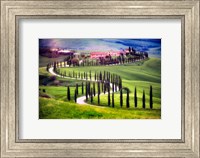 Framed Italy, Tuscany, Val d'Orcia Farm Landscape