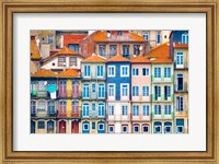 Framed Europe, Portugal, Porto Colorful Building Facades Next To Douro River