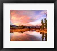 Framed California, Bishop Sierra Nevada Range Reflects In Pond