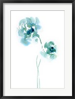 Framed Teal Florals