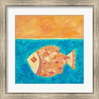 Framed Fish With Spiral Sun