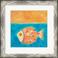 Framed Fish With Spiral Sun