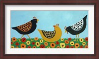 Framed Hens and Poppies