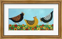 Framed Hens and Poppies
