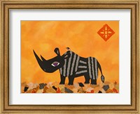 Framed Rhino with Summer Sky