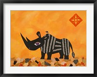 Framed Rhino with Summer Sky