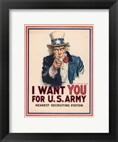 Framed Uncle Sam, I Want You for the U.S. Army, 1917