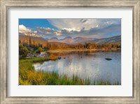 Framed Sunrise On Hallett Peak And Flattop Mountain Above Sprague Lake, Rocky Mountain National Park, Colorado