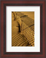 Framed New Jersey, Cape May, Fence Shadow On Shore Sand