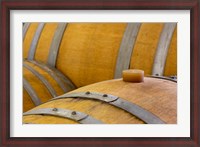 Framed Oregon, Elk Cove Winery Oak Barrels Close-Up