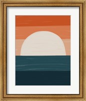 Framed Teal Orange Sunset