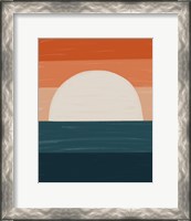Framed Teal Orange Sunset