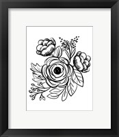 Framed 'Flower Sketch II' border=