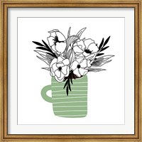 Framed Green Flower Mug