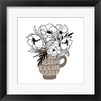 Framed Gray Flower Mug