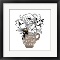 Framed Gray Flower Mug