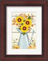 Framed Pumpkins and Sunflowers