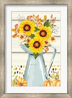 Framed Pumpkins and Sunflowers