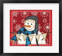 Framed Merry Snowman