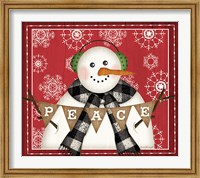 Framed Peace Snowman