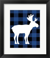 Framed Plaid Moose