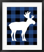 Framed Plaid Moose