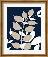 Framed Navy Foliage I