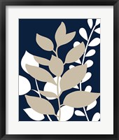 Navy Foliage II Framed Print