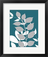 Framed Teal Foliage III