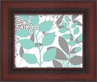 Framed 'Teal Foliage Floral III' border=