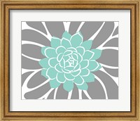 Framed 'Teal Foliage Floral IV' border=