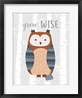 Framed Grow Wise Owl