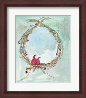 Framed Cardinal Wreath