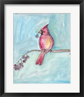 Framed Cardinal on a Branch