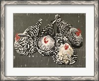 Framed Four Hens