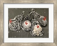 Framed Four Hens