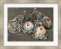 Framed Four Hens