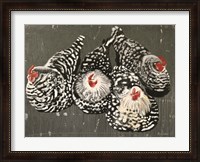 Framed Four Hens