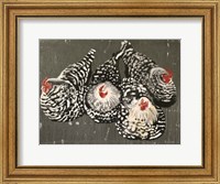 Framed Four Hens